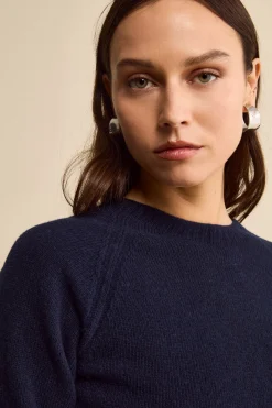 Girocollo Raglan in Lana e Cashmere - BLU