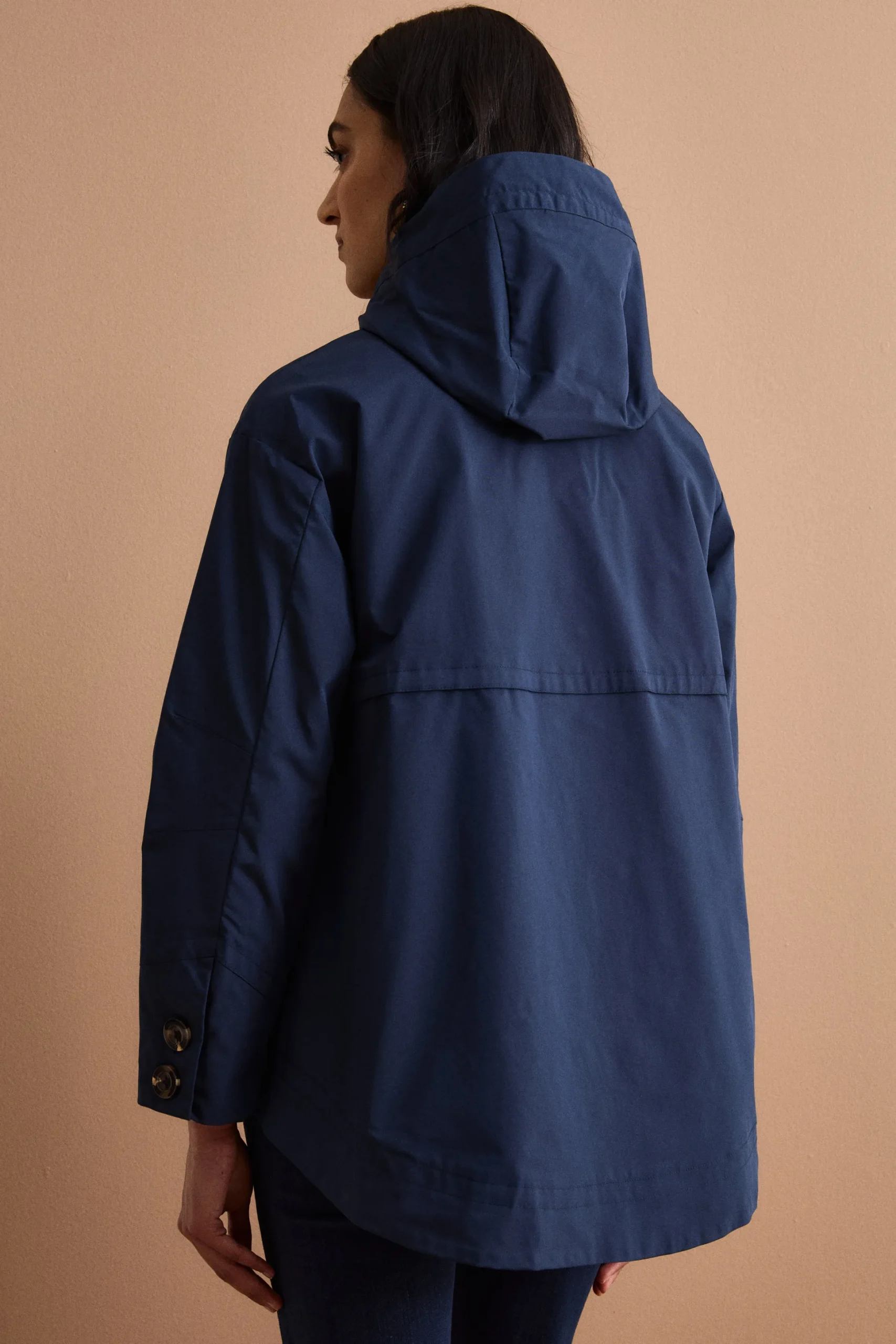 Giubbino Over con Cappuccio e Tasche Laterali - BLU