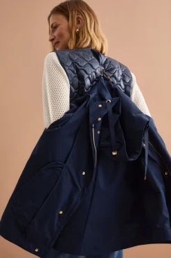 Giubbotto Impermeabile con Cappuccio e Gilet Removibile - BLU