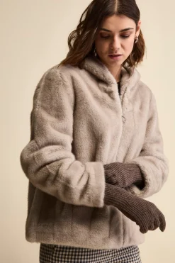 Guanto a Coste in Lana e Cashmere - CASTAGNA