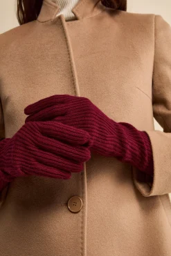 Guanto a Coste in Lana e Cashmere - VINO