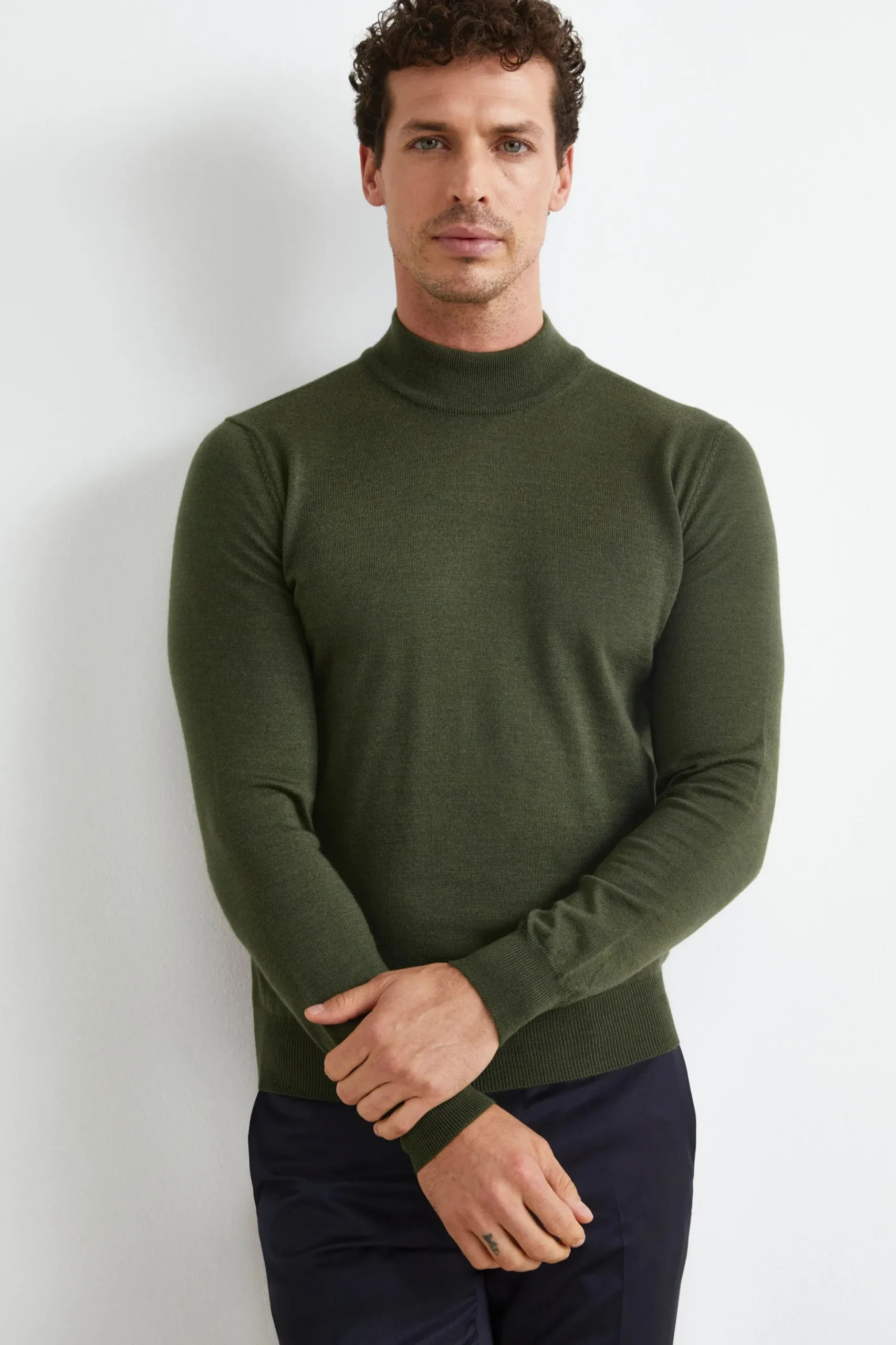 Lupetto in Lana Merino - VERDE MILITARE