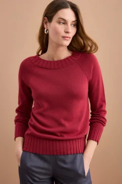 Maglia Barchetta in Cotone con Manica Raglan - BORDEAUX