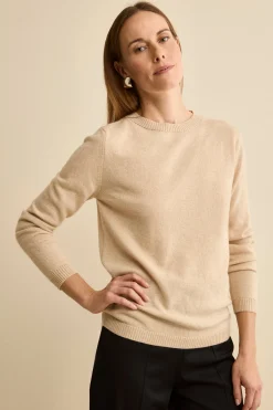 Maglia Barchetta in Puro Cashmere - BEIGE