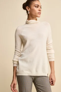 Maglia Collo Morbido lana cashmere - LATTE