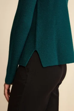 Maglia con Spacchi in Lana Merino - VERDE