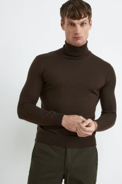 Maglia dolcevita in lana - CUOIO