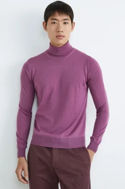 Maglia dolcevita in lana - ROSA
