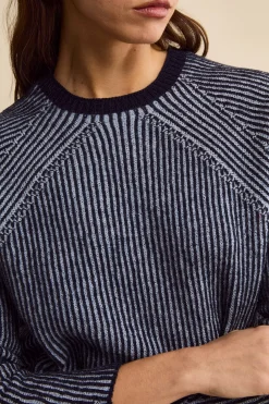 Maglia Fantasia in Lana Merino a Costa Inglese - FANT. BLU