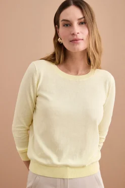 Maglia Girocollo Boxy in Cotone - BURRO