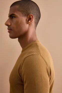 Maglia Girocollo in Cotone Crêpe - NOCCIOLA