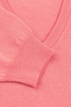 Maglia scollo V in cashmere - ROSA