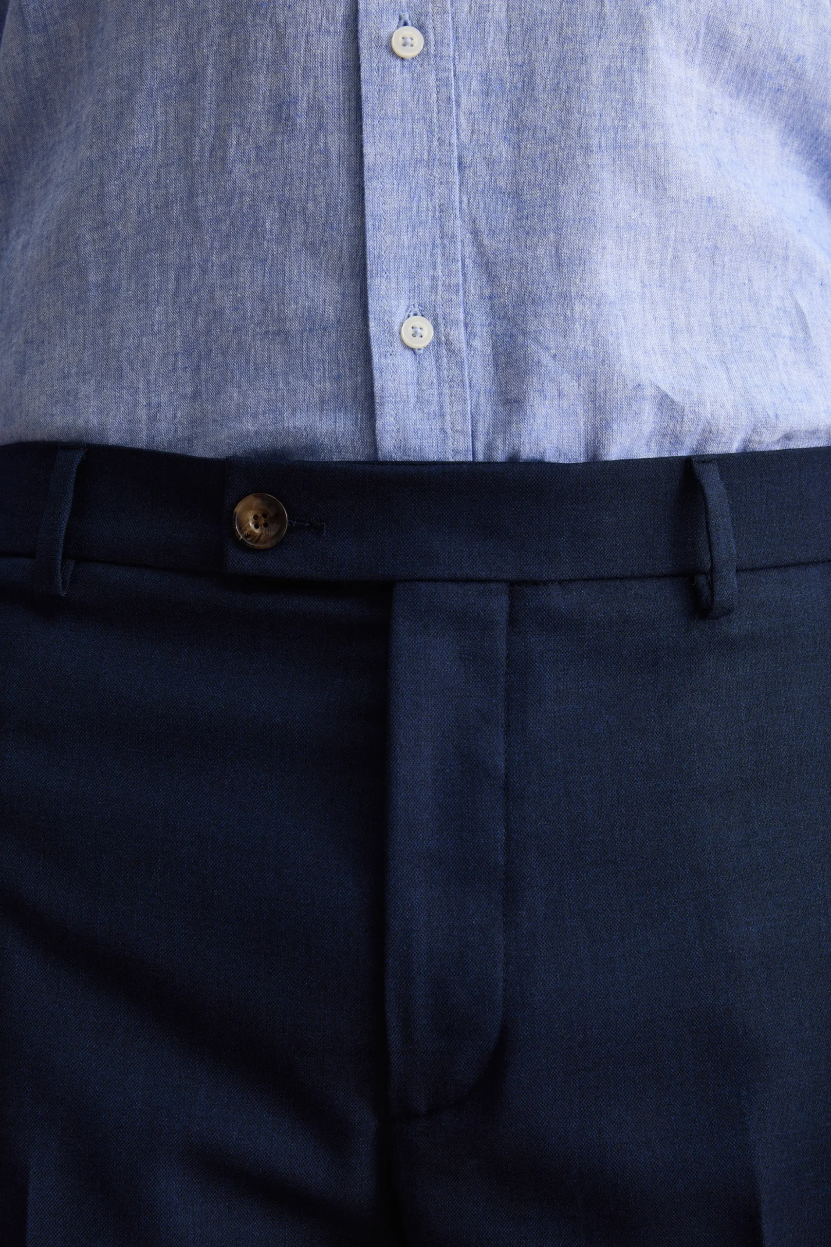 Pantalone Carrot Wide Leg in Misto Lana - BLU