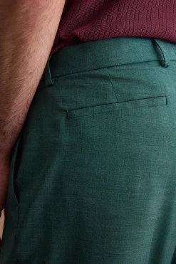 Pantalone Carrot Wide Leg in Misto Lana - VERDE