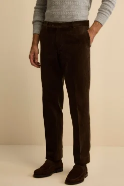 Pantalone Chino in Velluto Comfort Fit - MARRONE