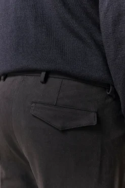 Pantalone Con Pinces in Gabardina Slim Fit - BLU