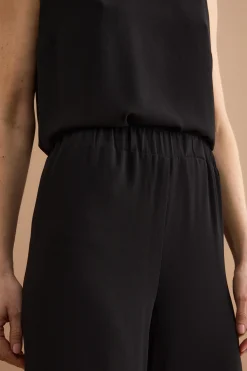 Pantalone Elegante da Cerimonia in Doppia Georgette - NERO