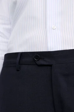 Pantalone Elegante in Lana Vergine Drop 8 - BLU