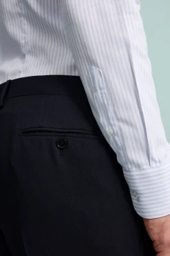 Pantalone Elegante in Lana Vergine Drop 6 - BLU