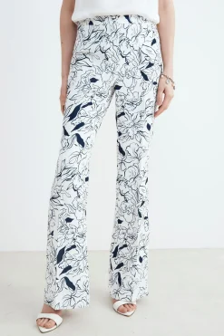 Pantalone floreale da cerimonia - FANT. BIANCO/BLU