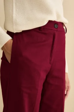 Pantalone Gamba Larga con Pieghe e Risvolto - MAGENTA