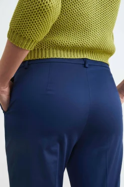Pantalone in cotone mid-flare - DENIM