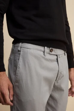 Pantalone Regular Fit in Cotone Armaturato - GRIGIO