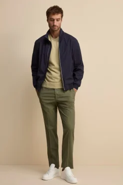 Pantalone Regular Fit in Cotone Armaturato - SALVIA