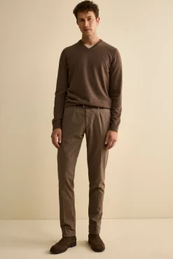 Pantalone Slim Fit in Cotone Armaturato - FANGO