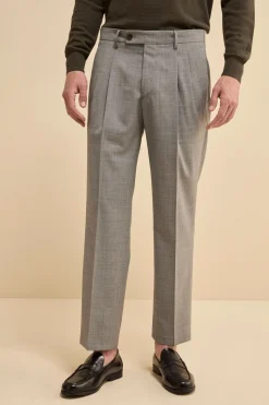 Pantalone Straight in Misto Lana - GRIGIO CHIARO