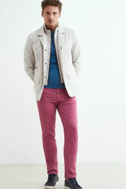 Pantalone 5 tasche in cotone - ROSA SCURO