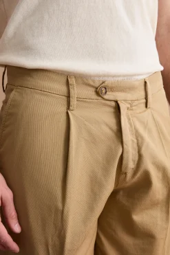 Pantalone Wide Fit in Misto Lino con Pinces - BISCOTTO