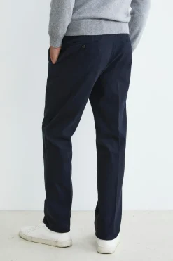 Pantaloni chino in gabardine - BLU NOTTE