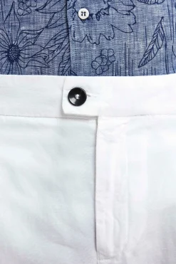 Pantaloni con pinces in cotone - BIANCO