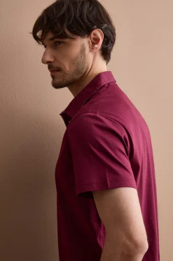 Polo Casual da Uomo in Jersey - BORDEAUX