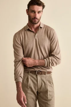 Polo con Bottoni in Seta e Cashmere - VISONE