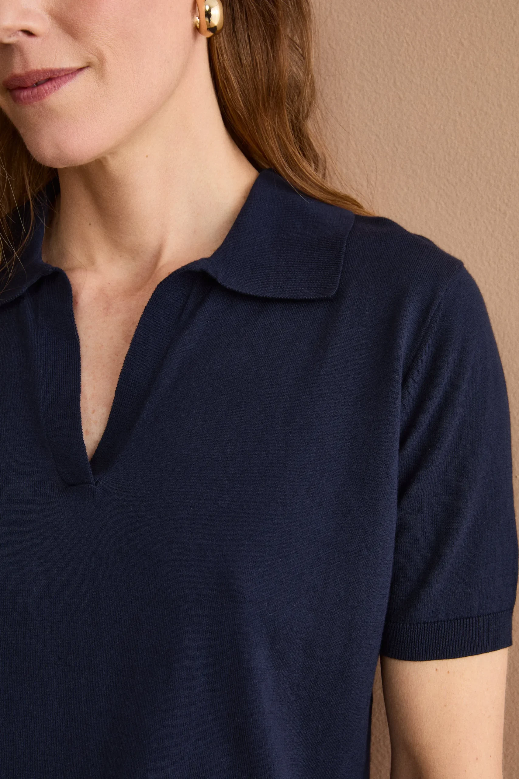 Polo Derby Mezza Manica in Cotone - BLU