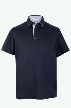 Polo Jersey Mezza Manica in Filo di Scozia - BLU NOTTE