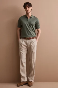 Polo Jersey Uomo in Filo di Scozia - VERDE MILITARE