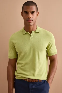 Polo Regular Fit in Cotone Crêpe - VERDE