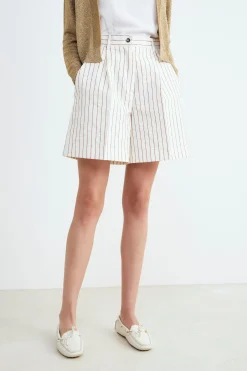 Shorts donna a righe - FANT. AVORIO