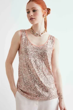 Top rosa con paillettes - ROSA