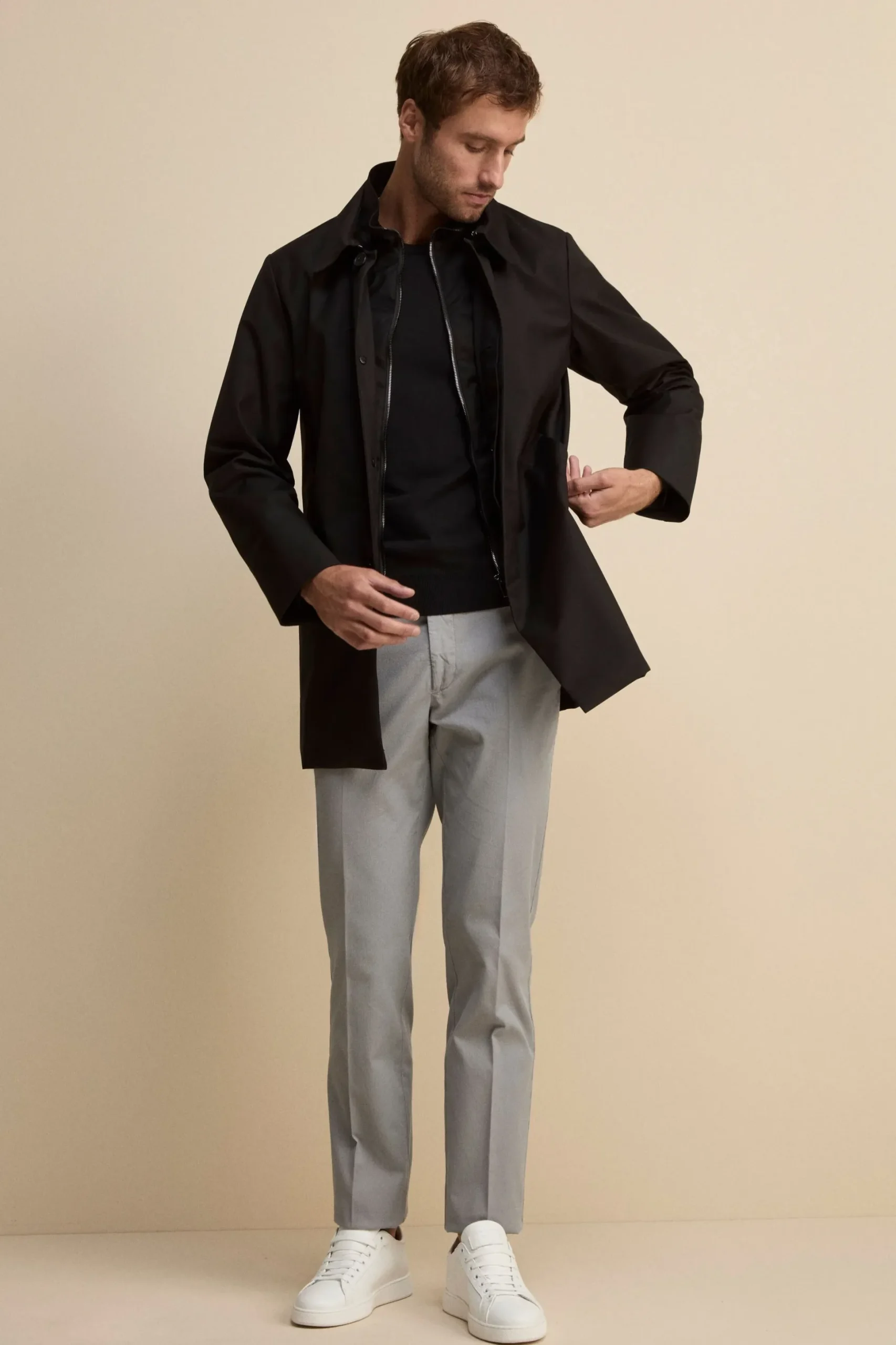 Trench Impermeabile con Pettorina - NERO