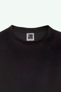 T-Shirt Girocollo in Jersey di Cotone - NERO