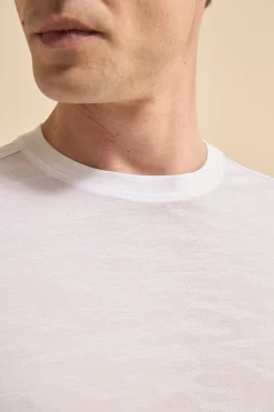 T-shirt in Filo di Scozia Motivo Jacquard - BIANCO